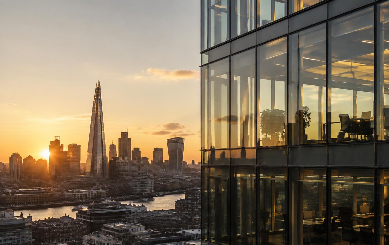 London skyline at golden hour